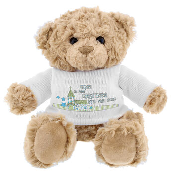 Personalised Blue Church Teddy Bear – Christening Gift, 3 of 3
