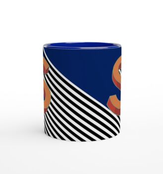Alphabet Initial Letter Ceramic Mug Coffee Cup Blue, 3 of 3