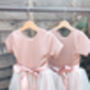 Blush Pink Cap Sleeve Flower Girl Dress, thumbnail 6 of 9