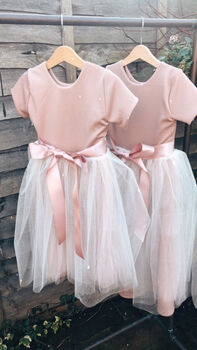 Blush Pink Cap Sleeve Flower Girl Dress, 6 of 9
