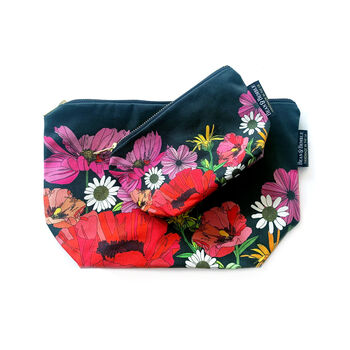 Makeup And Cosmetic Bag Gift Set Summer Poppies, 9 of 11