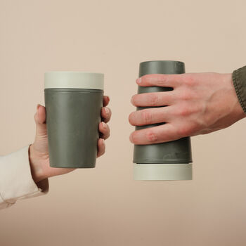 Circular And Co Coffee Cup Made From Traceable Marine Plastic 12oz Ecru, 6 of 8