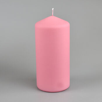 G Decor Henry Velvet Matt Powder Pink Pillar Candles, 4 of 4