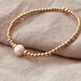 18ct Gold Plated Bead And Freshwater Pearl Bracelet, thumbnail 1 of 3