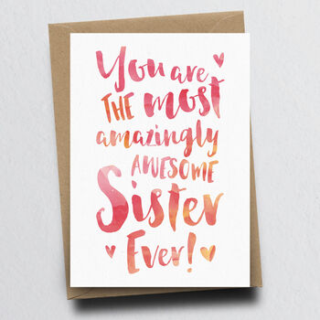 'The Most Amazingly Awesome Sister' Greeting Card, 2 of 2