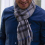 Men's Personalised Pure Cashmere Check Scarf, thumbnail 1 of 12