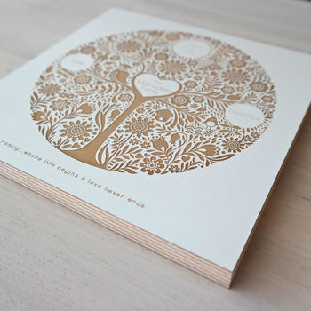 Personalised Engraved Family Tree Wooden Plaque, 3 of 8