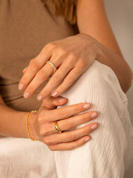 Sterling Silver Ring With Assymetrical Baguette Stones, 5 of 5