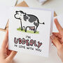 I'm Udderly In Love With You Funny Valentine's Card, thumbnail 1 of 3