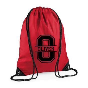 Personalised Initial And Name School Drawstring Rucksack, 4 of 8