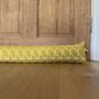 Personalised Orla Draught Excluder Cushion Mustard, thumbnail 4 of 5