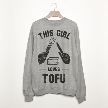 This Girl Loves Tofu Women's Slogan Sweatshirt, 3 of 3
