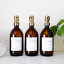 Set Of Three Amber Bathroom Bottles Choice Of Metal Pump Colour, thumbnail 2 of 11