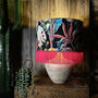 Acid Jungle Lampshade With Gold Lining And Fringing, thumbnail 5 of 12