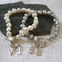 Freshwater Pearl Bracelet With Silver Initial, thumbnail 1 of 4