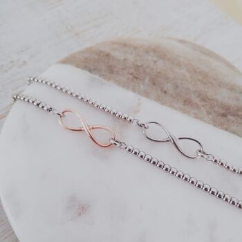 Silver And Rose Gold Infinity Slider Bracelet – Maid Of Honour, 3 of 6