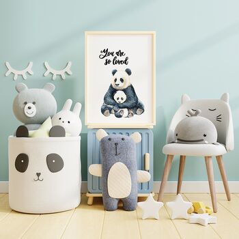 You Are So Loved Panda Nursery Print, 2 of 5