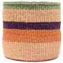 Reli: Green And Purple Stripe Woven Storage Basket, thumbnail 5 of 9