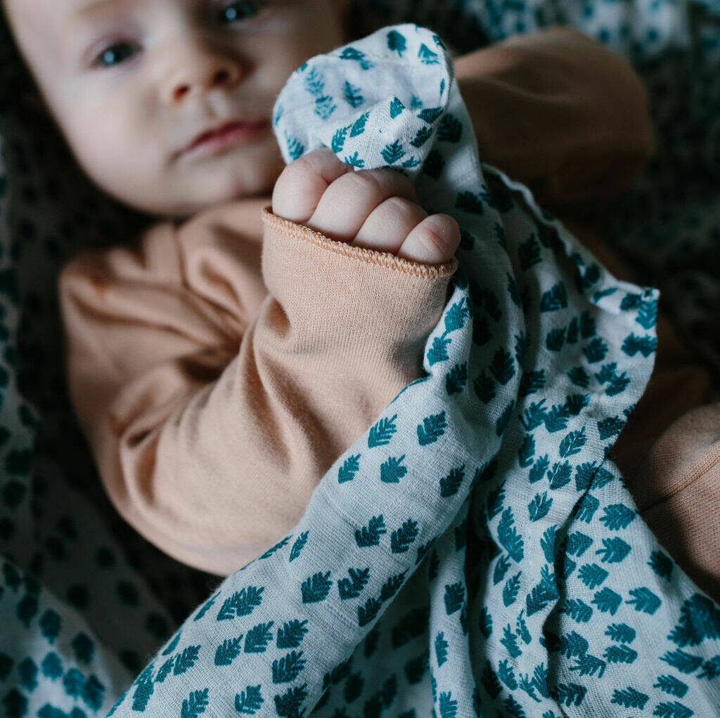 Organic Muslin Swaddle Nordic Forest By Avery Row