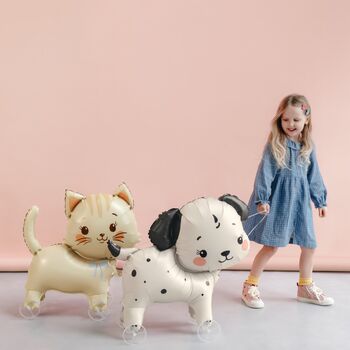 Beige Cat On Wheels Foil Balloon, 2 of 2