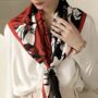 Red Floral Large Multi Colour Square Scarf, thumbnail 1 of 6