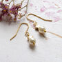 Pearl And Gold Plated Star Drop Earrings, thumbnail 4 of 6