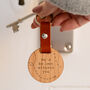 Engraved 'We'd Be Lost Without You' Wooden Keyring, thumbnail 1 of 4