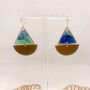 Blue And Green Sailing Boat Statement Earrings, thumbnail 6 of 9