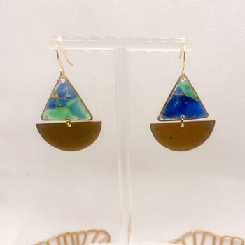 Blue And Green Sailing Boat Statement Earrings, 6 of 9