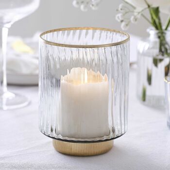Glass Votive Candle Holder With Gold Rim 10cm, 2 of 3