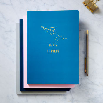 Personalised Gold Foil A5 Travel Notebook, 3 of 7