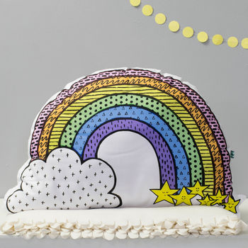 rainbow flower cushion