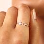 Sterling Silver Double Heart Adjustable Ring, thumbnail 2 of 7