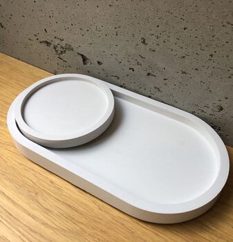 Oval Coaster Display Tray | Concrete Jesmonite, 7 of 9