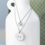 Personalised Layered Crystal Heart And Disc Necklace, thumbnail 5 of 10
