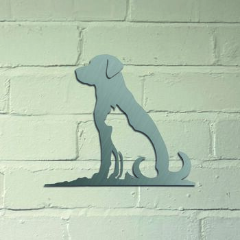 Dog And Cat Silhouette Steel Garden Sculpture, 3 of 3