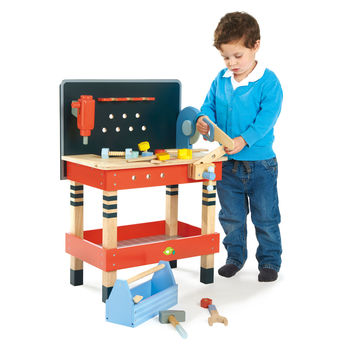 Personalised Wooden Work Bench And Tool Kit, 3 of 3