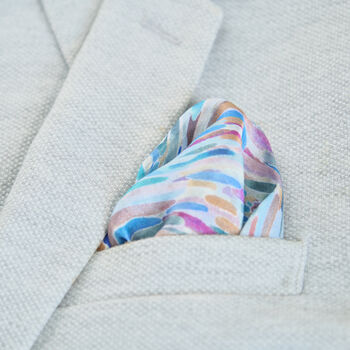 Abstract Silk Bow Tie, Pocket Square, Cufflinks, 5 of 7