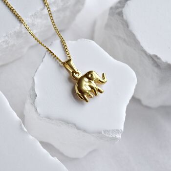 18 K Gold Mini Elephant Necklace Gift, 2 of 2