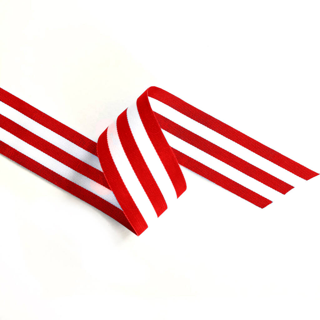 Red And White Striped Grosgrain Ribbon