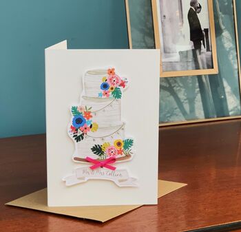 Luxury Personalised Wedding Card With Wedding Cake, 7 of 7