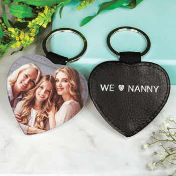 Personalised Nanny / Grandma Photo Heart Keyring, 3 of 4
