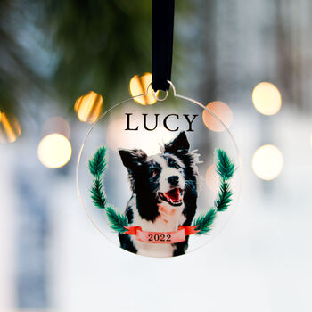 Puppy Dogs 1st Christmas Personalised Photo Decoration, 4 of 6