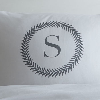 Wreath Initial Personalised Pillowcases, 3 of 4