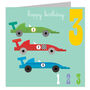 Racing Cars 3rd Birthday Card, thumbnail 2 of 4