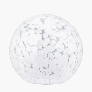 Speckled White Glass Spherical Table Lamp, 2 of 6