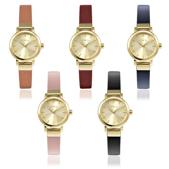Ascot Ladies Petite Leather Watch With Free Engraving, 7 of 12