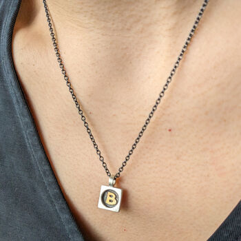 Handmade Silver And Gold Inital Charm Pendant Necklace, 9 of 11