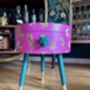 Pink Tiger Round Wooden Side Table With Drawer, thumbnail 3 of 7
