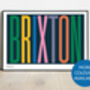 Brixton Typographic Art Print, thumbnail 1 of 5